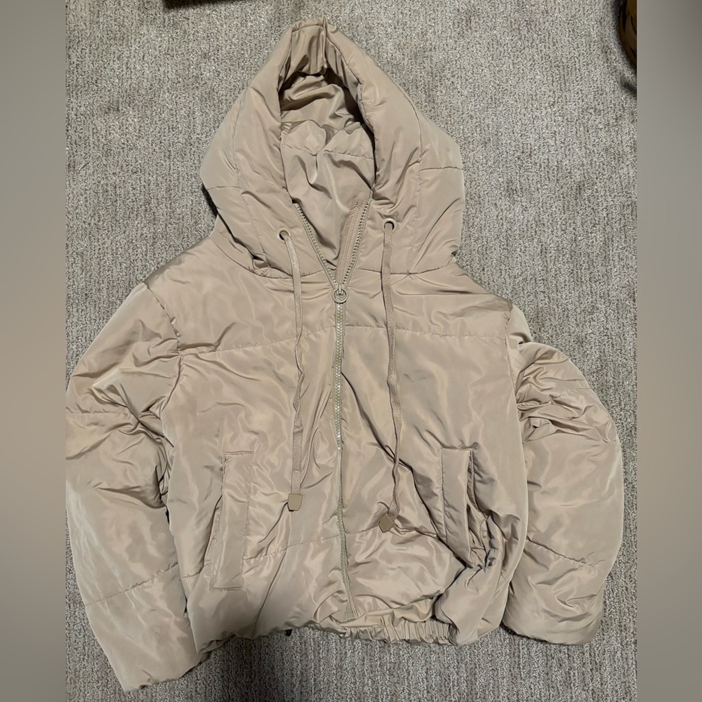 Tan puffy coat